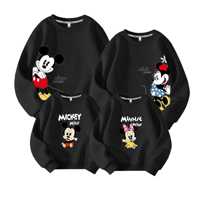 Spring Family Matching Outfits Mom And Daughter Matching Clothes Mother Kids Mickey Sweatshirt Father Son Tops Family Look