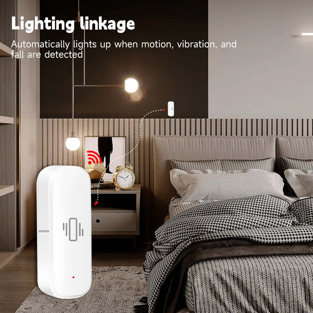 Tuya Smart Life Vibration Sensor ZigBee WiFi Tuya Sensor Monitor App Control Security Protection Zigbee Sensor Motion ShockAlarm