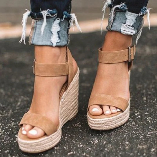 Women Leisure Wedges Heeled Wedge heel serpentine sandals  Summer New Sandals Party Platform High Heels Shoes sandalias mujer