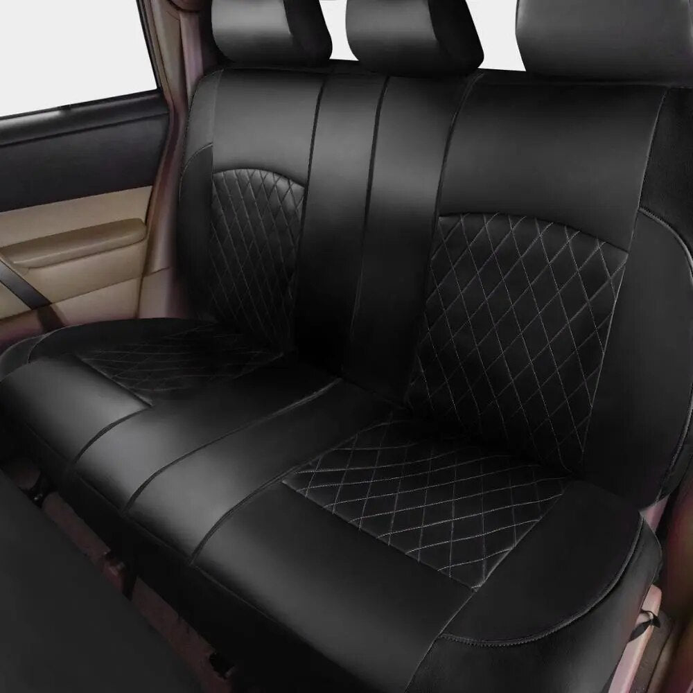 Universal Car Seat Cover Set PU Leather Vehicle Cushion Full Surrounded Protector Pad Anti-Scratch Fit Sedan Suv Pick-up Truck