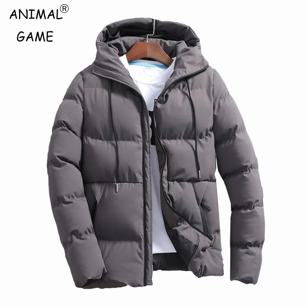 Winter Jacket Men Parkas Thicken Warm Coat Men Stand Collar Jackets Solid Color Parka Coat Women Fashion