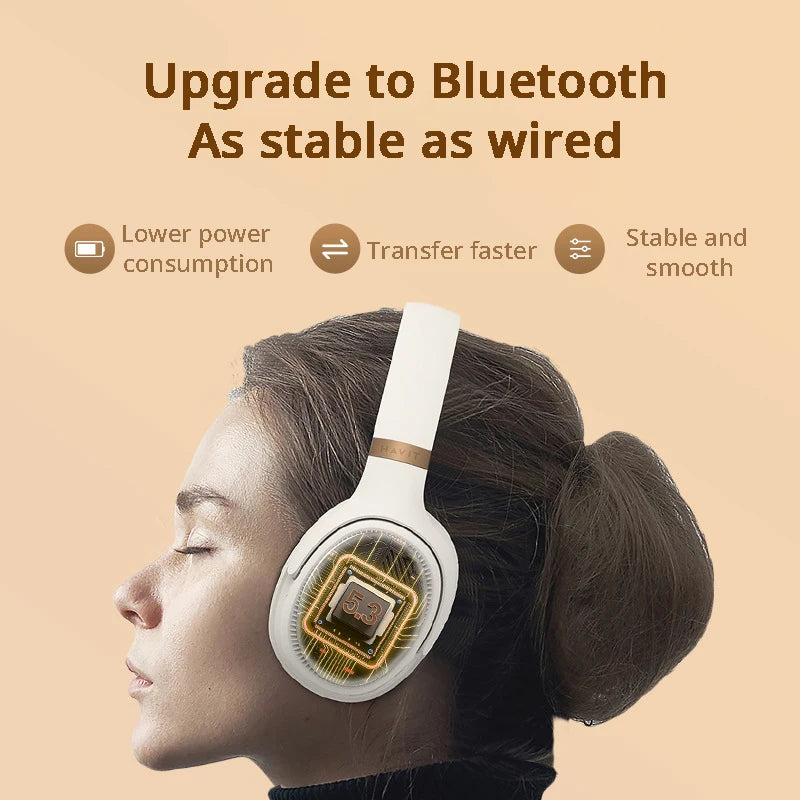 Wireless Bluetooth Headset Headband Music Gaming Noise Cancellation Ultra Long Life Headphones