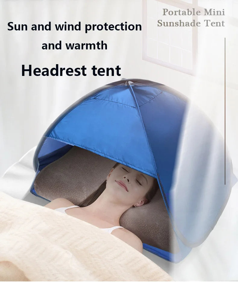 Outdoor automatic quick-opening beach sunshade lazy tent sun and windproof warmth shade sun protection headrest ultralight tent