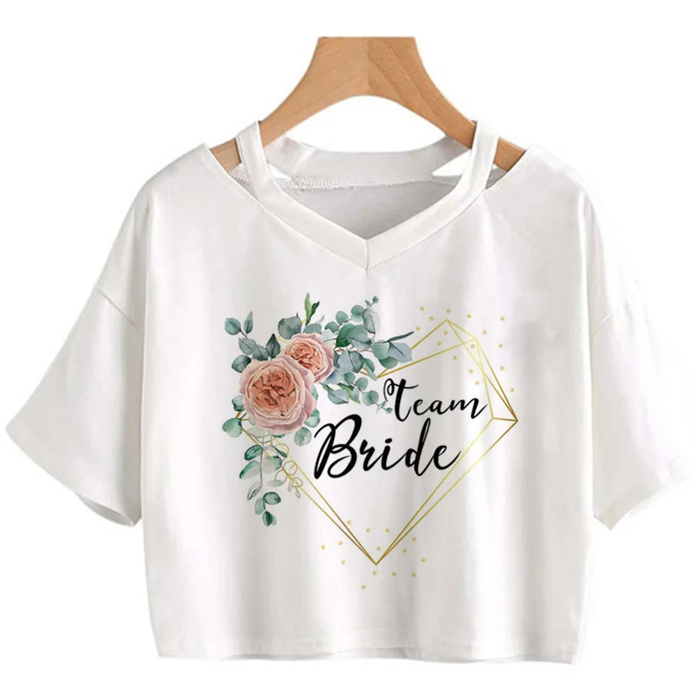 Team Bride Bride to Be Evjf Tee women comic harajuku t shirt girl y2k designer clothes