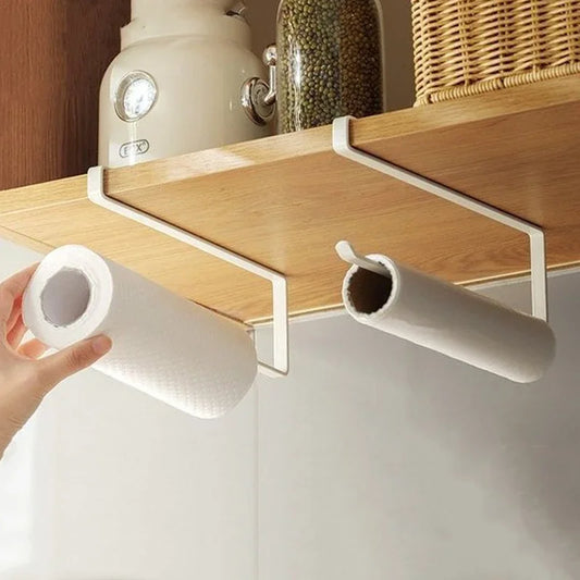 Wall Mounted Paper Roll Holde Bathroom Closet Cabinet Storage Rack Home Tissue Towel Rack Wall Hanging Shelf  Kitchen Organizer