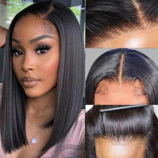 Unice Hair Short Bob Wig Pre Everything Wig 13x4 Glueless Lace Bleached Knots For Black Women Peruvian Frontal Wig