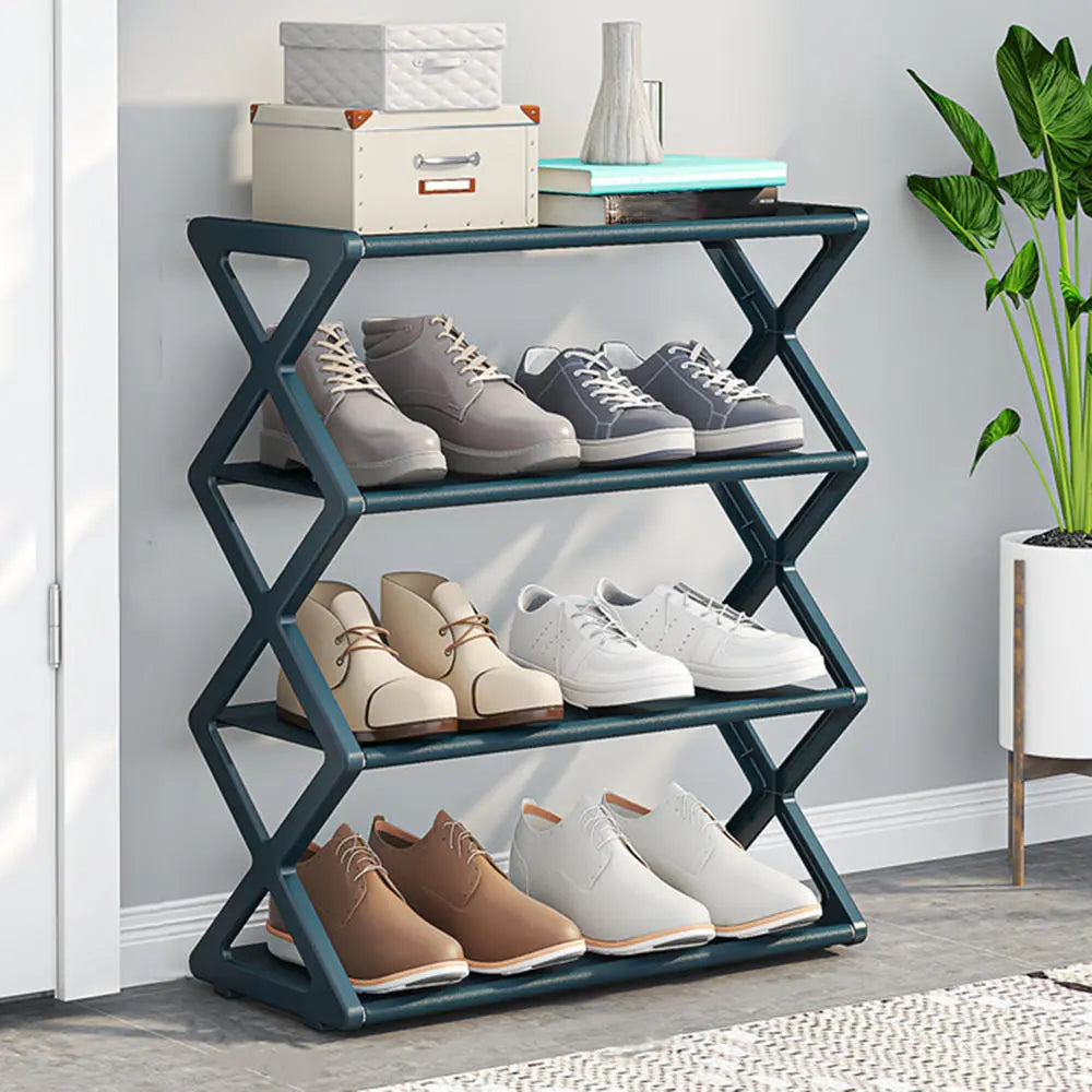 X-Shaped Shoes Rack Holder Assembled Detachable Shoecase Sneakers Slippers Dustproof Storage Organize Space Saving Stand Shelf shoe rack