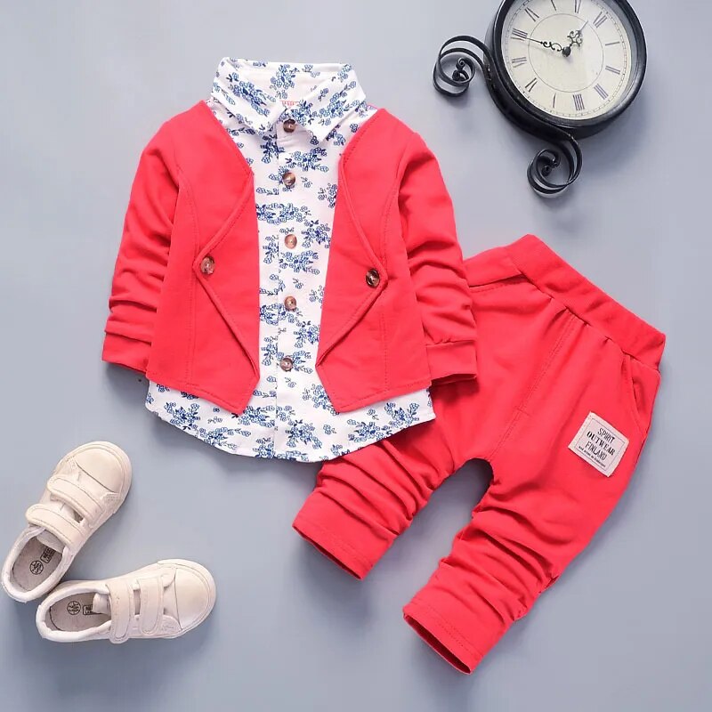 New Spring Autumn Baby Clothes Boys Gentleman Suit Children Fashion Jacket Pants 2Pcs/Set Toddler Casual Costume Kids Tracksuits