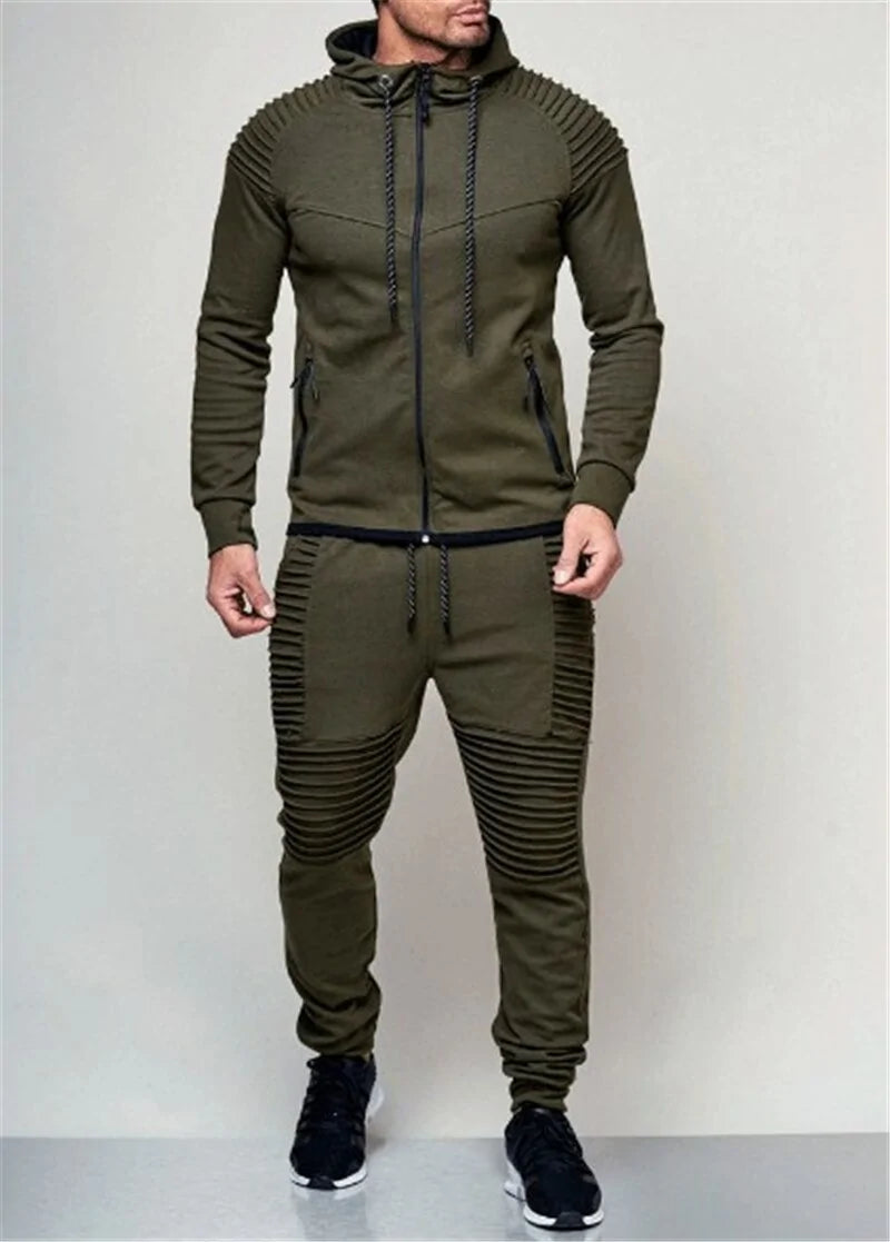 2 Pieces Autumn Running Tracksuit Men^