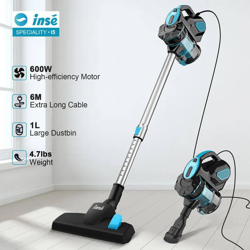 Vacuum Cleaner Corded 18Kpa Powerful Suction 600W Motor Handheld Vacuum Cleaner Multipurpose 3 in 1 Household Cleaning Appliance