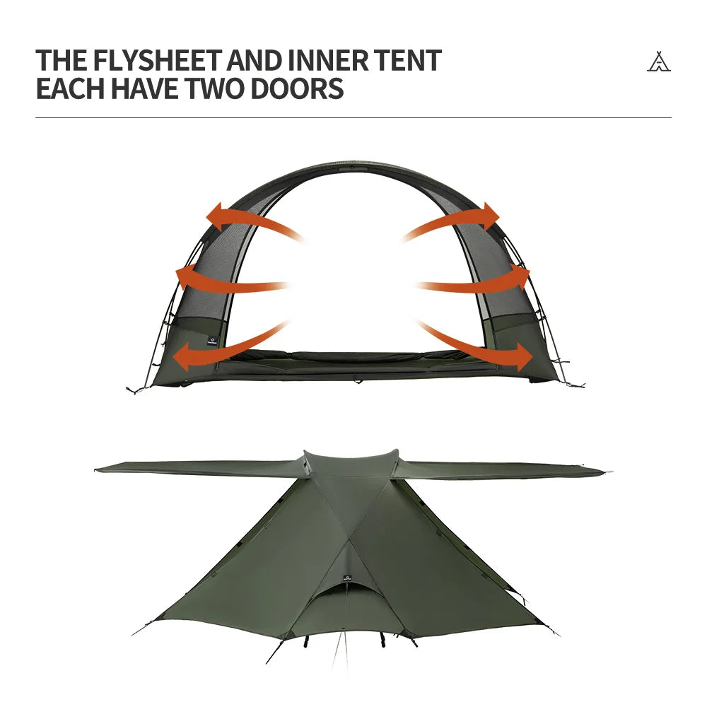 Thous Winds Scorpio 1 People Tent Ultralight Hiking Solo Tent Outdoor Backpack Tent Cot Tent 15D Nylon Ripstop Both Side Silicon