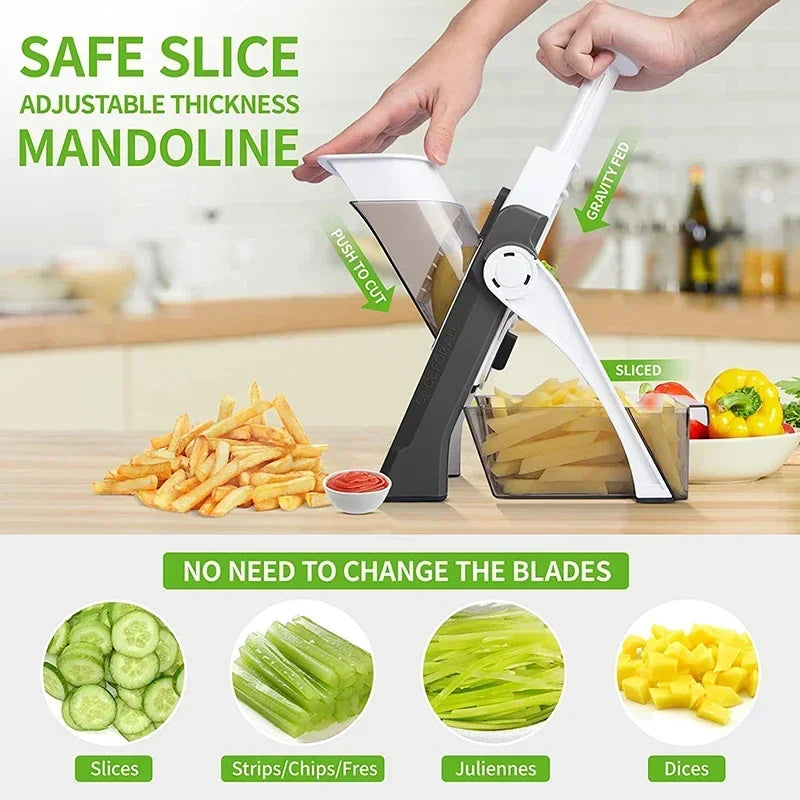 Vegetable Slicer Safe Julienne Slicer Potato French Fries Graters Manual Shredder Kitchen Accessories Gadget Multifunctional