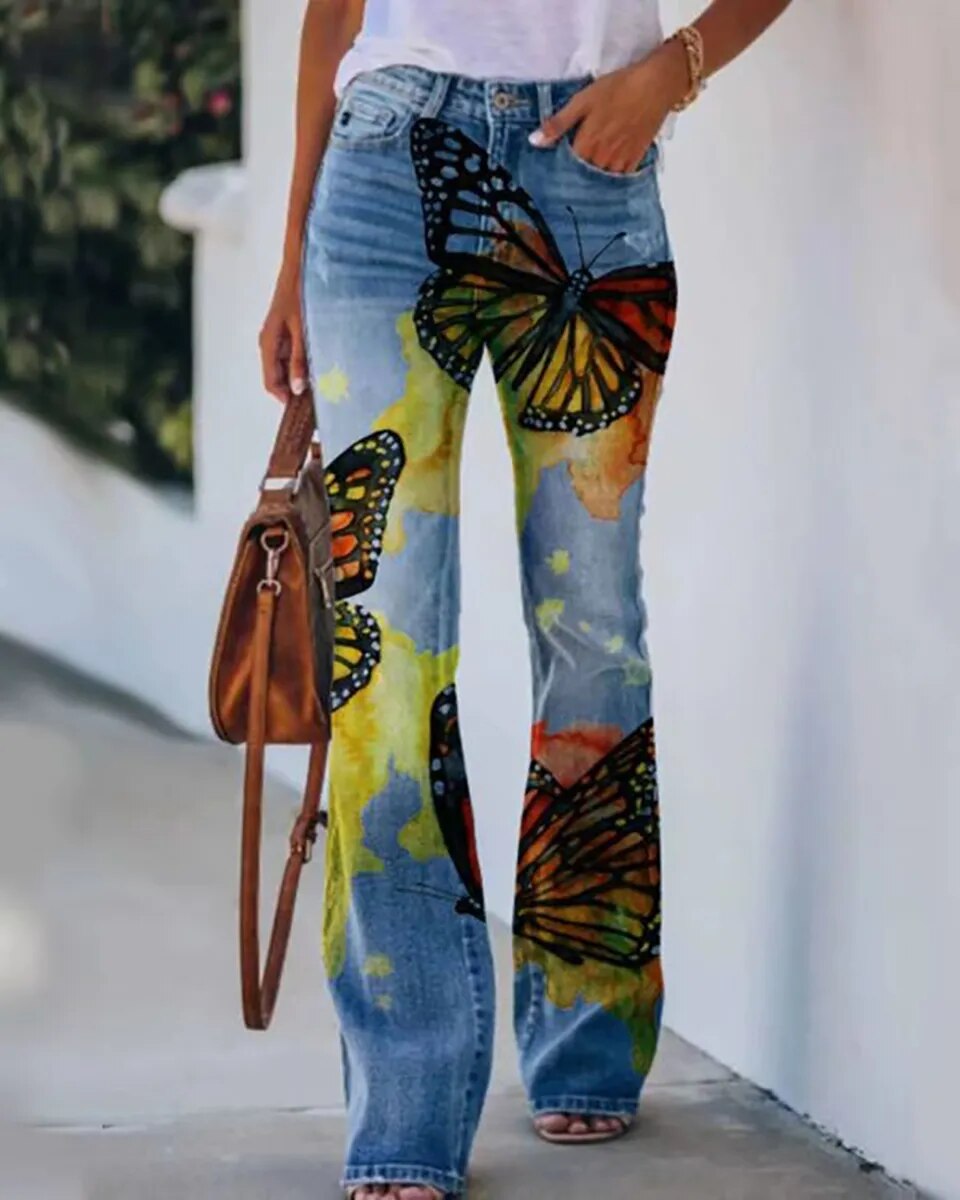 New Spring and Autumn Spicy Girls Slim Fit Sexy Jeans Trend Fashion Large Korean Wide Leg Pants Vintage Motorcycle Jeans