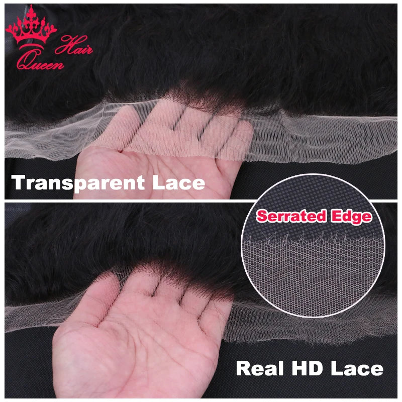 Queen Hair Invisible HD Lace Frontal 13x6 13x4 6x6 5x5 4x4 Closure Frontal Melt Skin Pre Plucked 100% Virgin Raw Human Straight