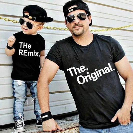 The Original The Remix Father And Son T Shirt Cotton Father's Dad And Me Clothes Big Man And Little Man Me And Dad's Clothes