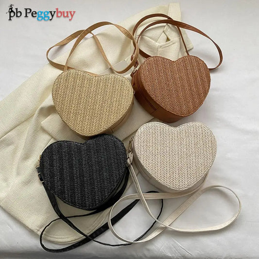 Women Fashion Messenger Bag Large Capacity Straw Crossbody Bag Casual Zipper Lightweight Breathable PU for Travel Vacation Daily