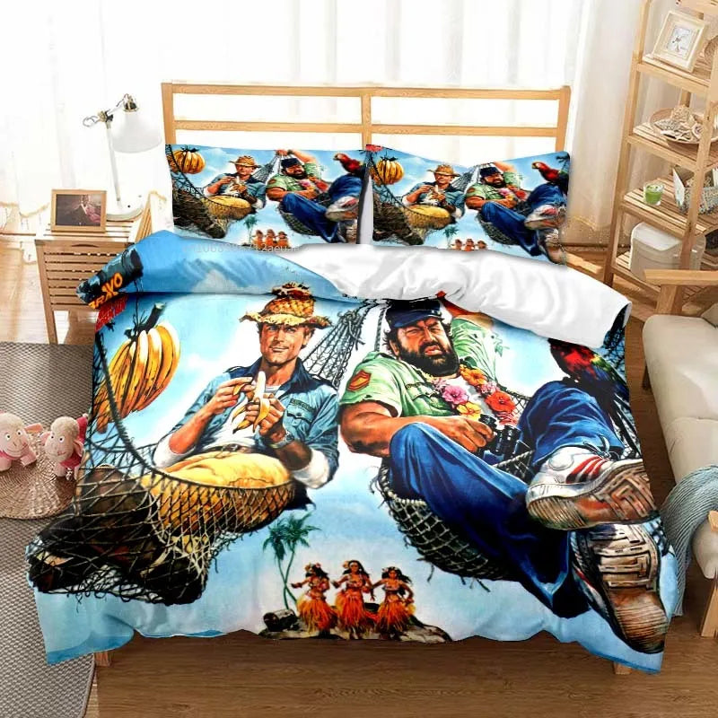 Terence Hill Bud Spencer All Season Twin Bedding Set 3 Piece Comforter Set Bed Duvet Cover Double King Comforter Cover