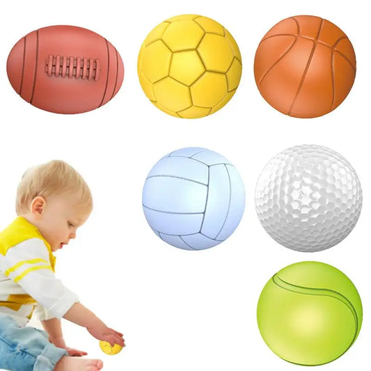 Mini Sports Balls Mini Soccer Ball Basketball Football 6Pcs Montessori Sports Toys Enhance Eye-Hand Coordination Sensory