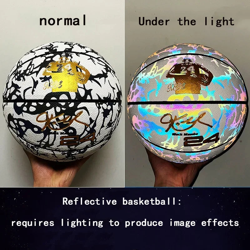 Reflective Glow Basketball Size 5 7 Outdoor Cool Glowing Luminous Basketball Child Youth Adults Ball