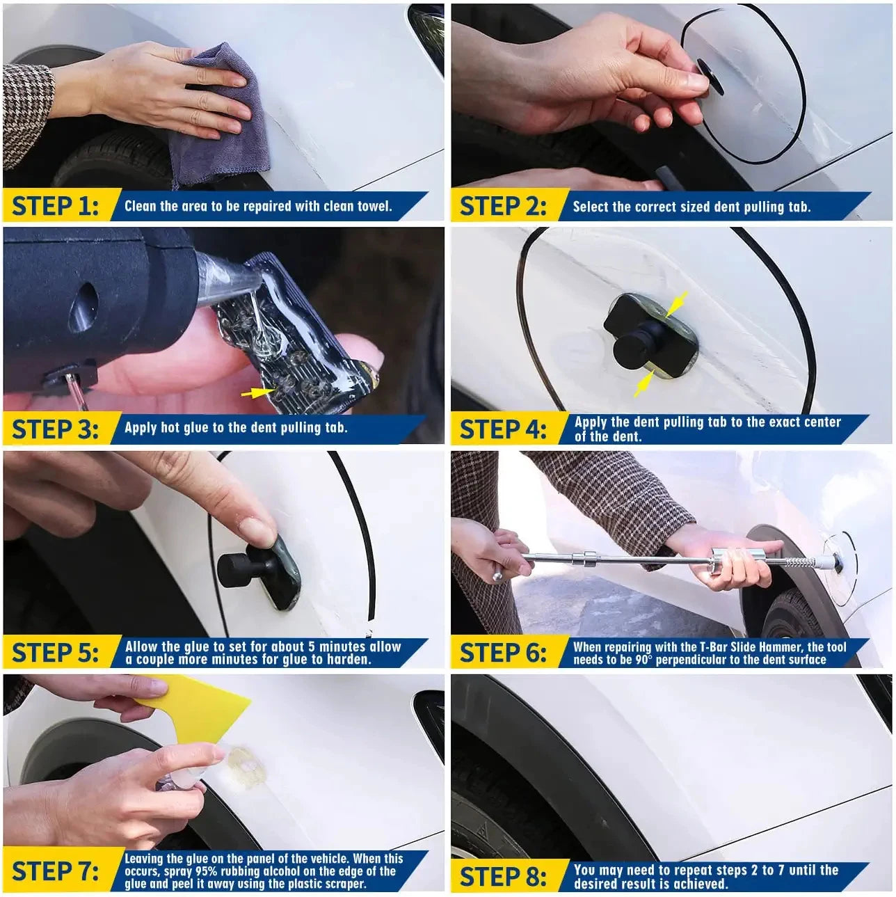 Super PDR Car Dent Repair Tools Dent Removal kits Paintless Dent Repair Auto Body Dent Puller Kit for Car