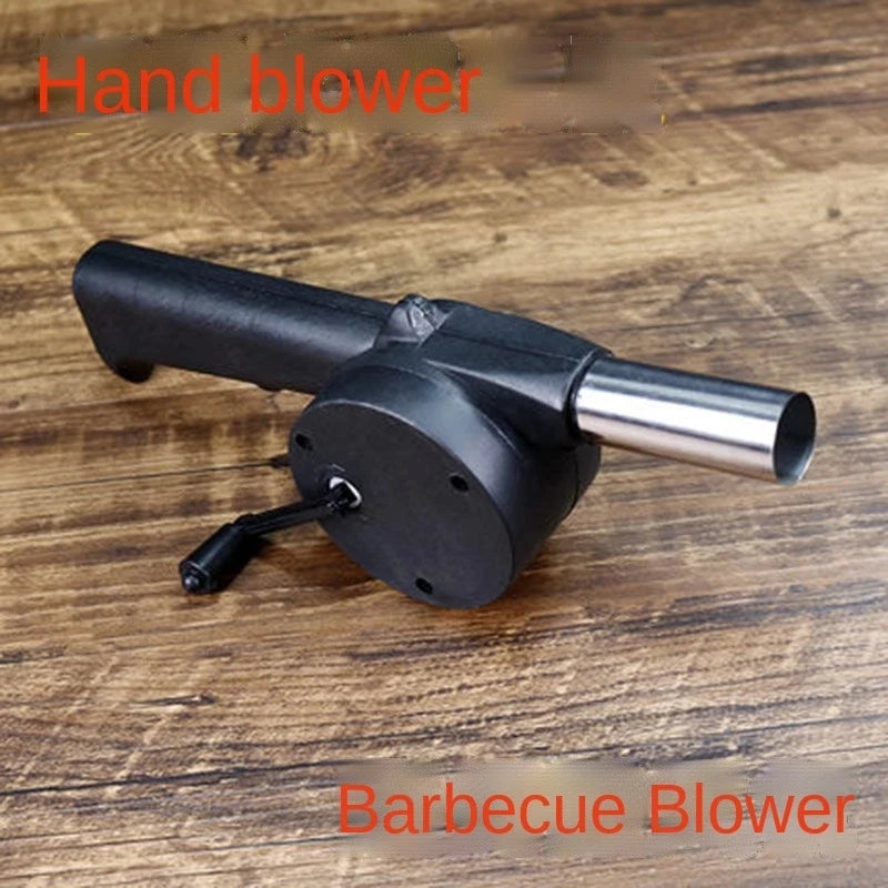 Outdoor Cooking BBQ Fan Air Blower For Barbecue Fire Bellows Hand Crank Tool For Picnic Camping Handheld Cooking Fan Tool