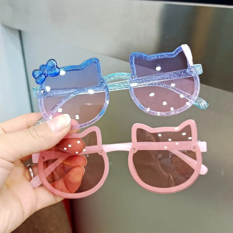 Summer Children Cute Sunglasses Acrylic Bow Outdoor UV Protection Sun Glasses Baby Girls Classic Kids Boy UV400 Eyewear