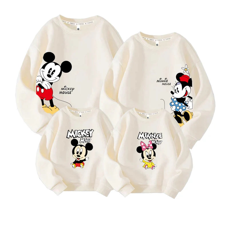 Spring Family Matching Outfits Mom And Daughter Matching Clothes Mother Kids Mickey Sweatshirt Father Son Tops Family Look