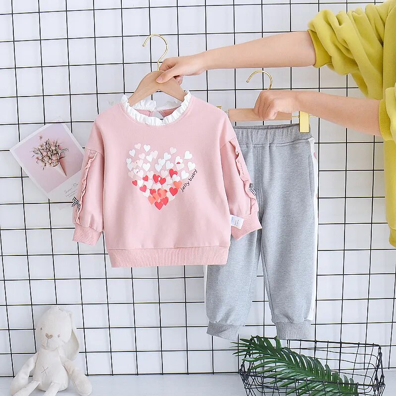 New Autumn Baby Girl Clothes Suit Children Fashion T-Shirt Pants 2Pcs/Sets Kids Outfits Toddler Casual Costume Infant Tracksuits