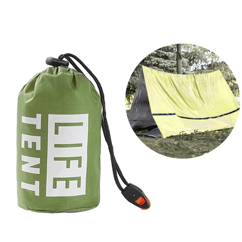 Outdoor Survival Tent 2 Person Emergency Shelter Tube Tents Waterproof Emergency Tent Emergency Survival Shelter Wind Proof Tarp