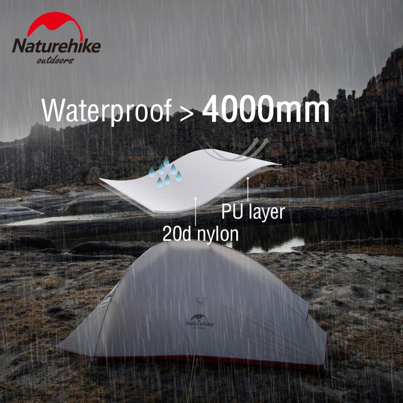 Naturehike Cloud Up Camping Tent Hiking Outdoor Family Beach Shade Waterproof Camping Portable 1 2 3 person Backpacking Tent