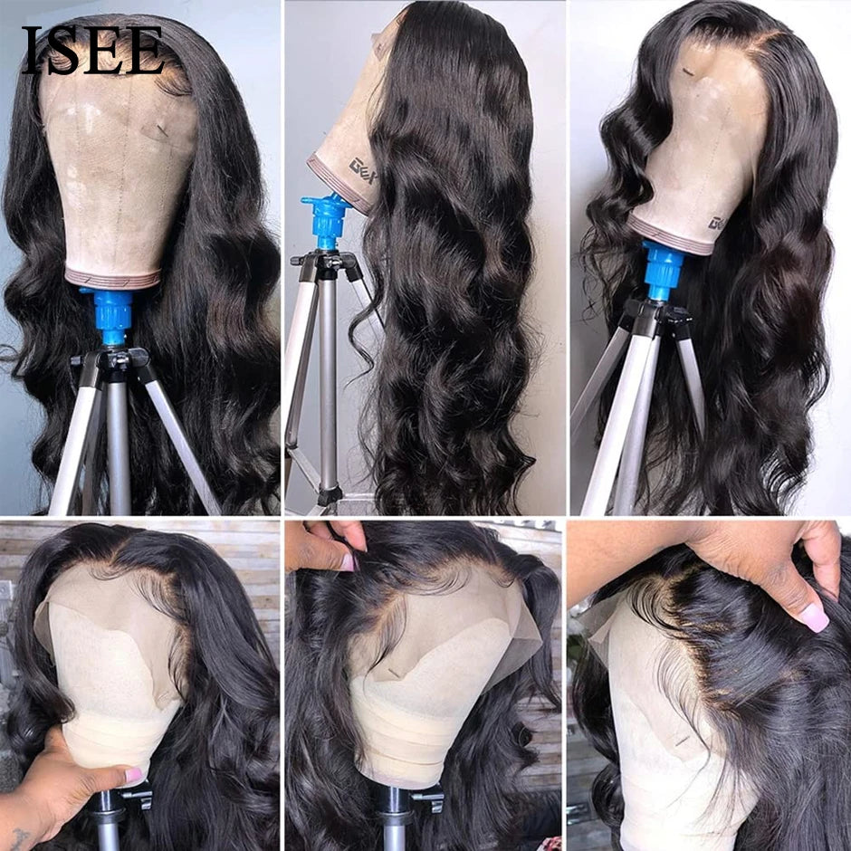 Peruvian Body Wave Lace Front Wig 13x4 Body Wave Lace Closure Wigs For Women Human Hair Wigs ISEE HAIR 13X4 Lace Frontal Wigs