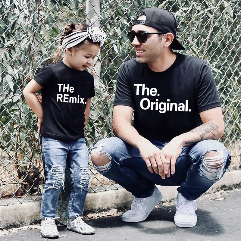 The Original The Remix Father And Son T Shirt Cotton Father's Dad And Me Clothes Big Man And Little Man Me And Dad's Clothes