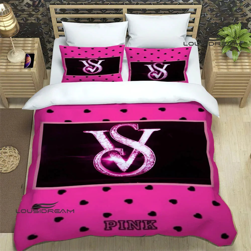 V-victorias S-secret logo Bedding Sets exquisite bed supplies set duvet cover bed comforter set bedding set luxury birthday gift