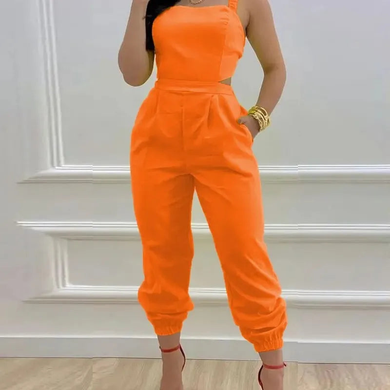 Spring/Summer 2023 Fashion Strap Print Jumpsuit Feminino Open Back Lace Up Jumpsuit Mono Elegante Mujer Woman Rompers Bodysuit