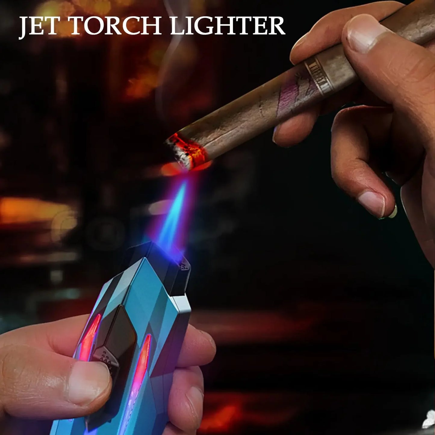 2025 Refillable Butane Torch Lighter Windproof Adjustable Flame Jet Flame Lighter LED Light Cool Gadget for Candle Creative Gift