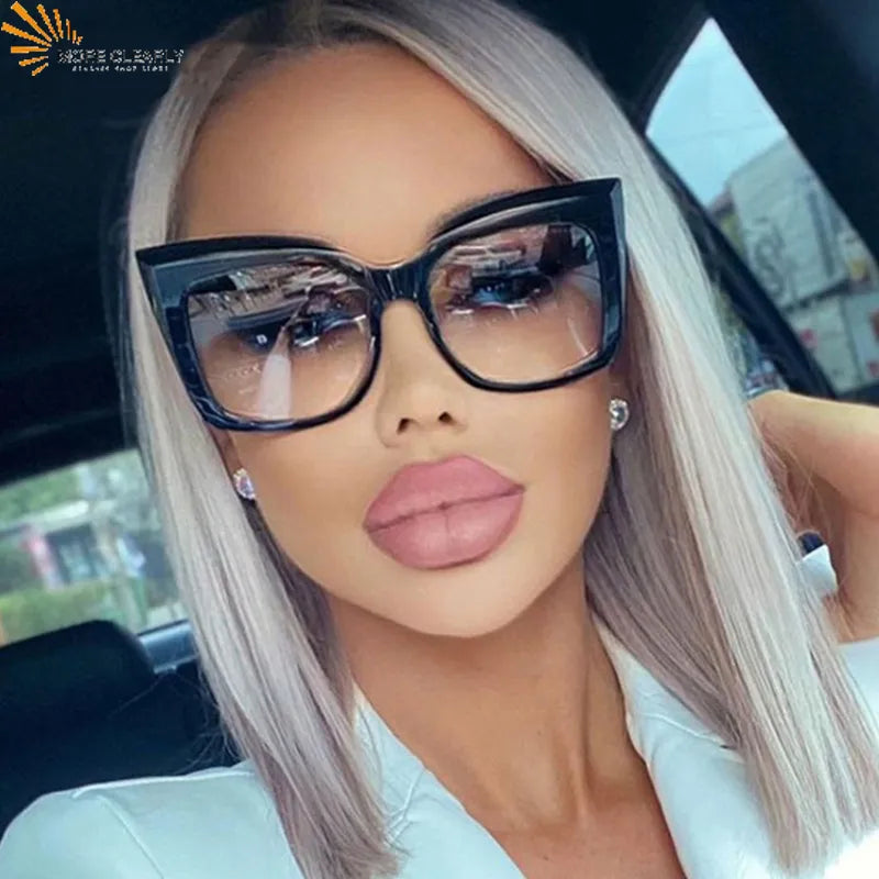 New Oversized Cat Eye Sunglasses 2022 Fashion Women Shades Trending Men Gradient Sun Glasses Shades UV400 Glasses Goggles