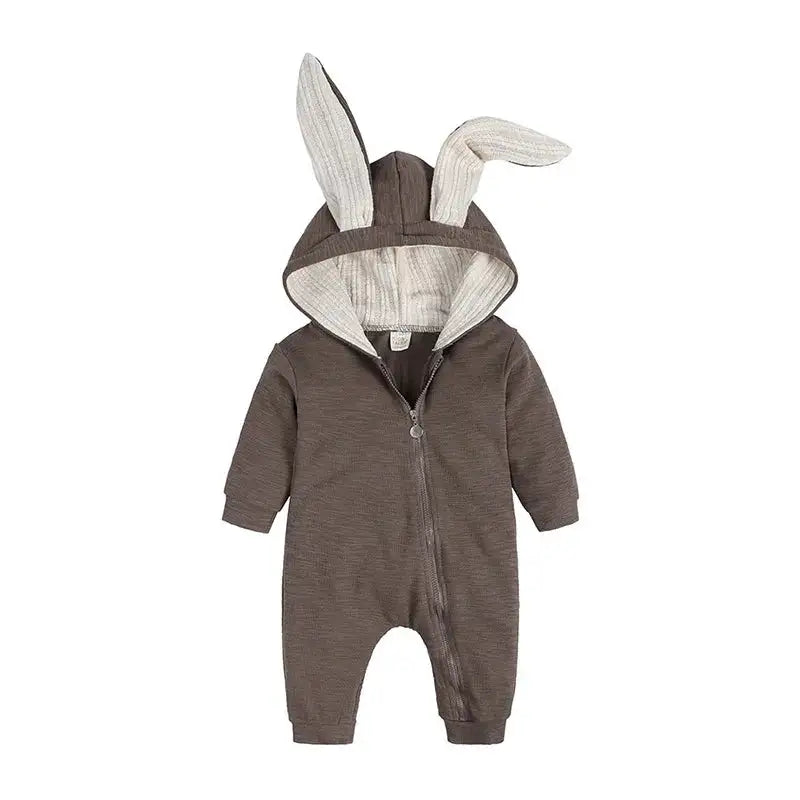 Rabbit Ear Hooded Baby Rompers 