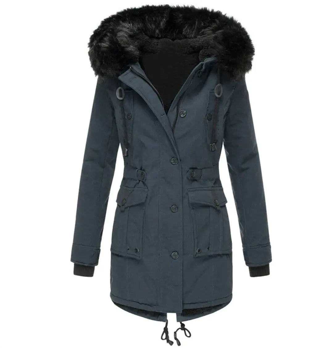 Fleece-Lined Cotton Puffer Coat 