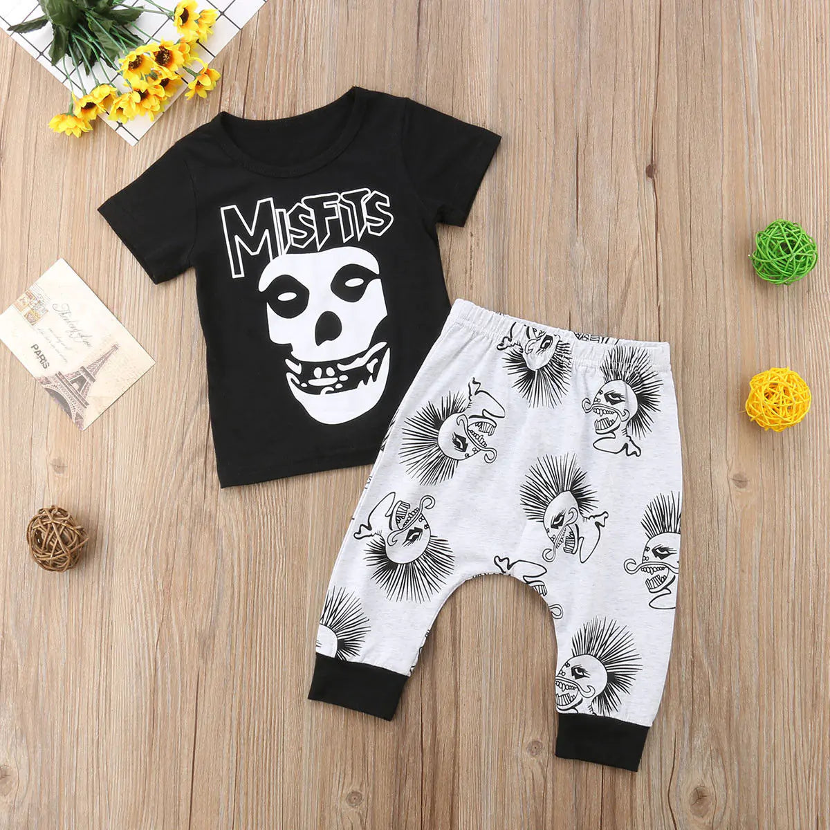 Baby Boy Clothes Black Skull 