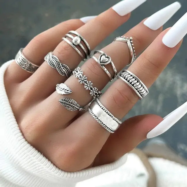 Retro Boho Rings Set^