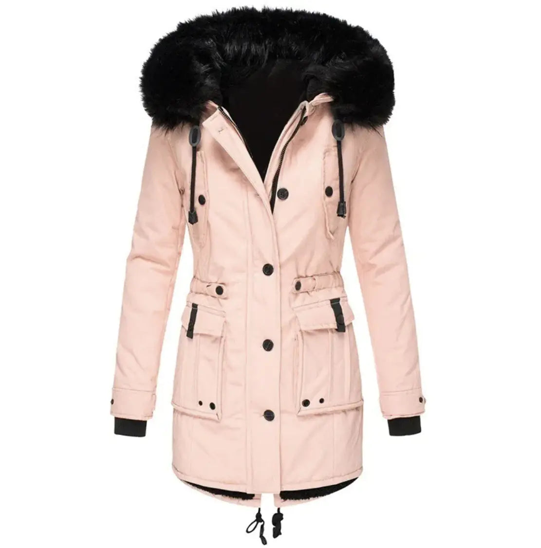 Fleece-Lined Cotton Puffer Coat 