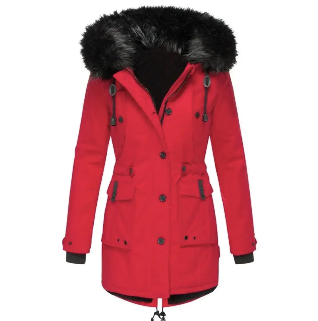 Fleece-Lined Cotton Puffer Coat 