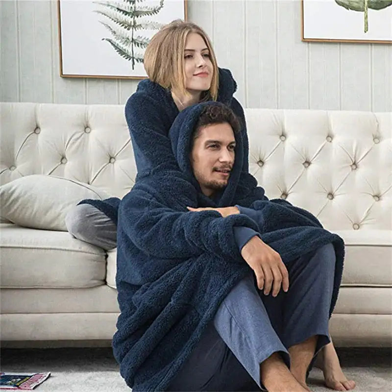 Oversized Fleece Blanket Hoodie 