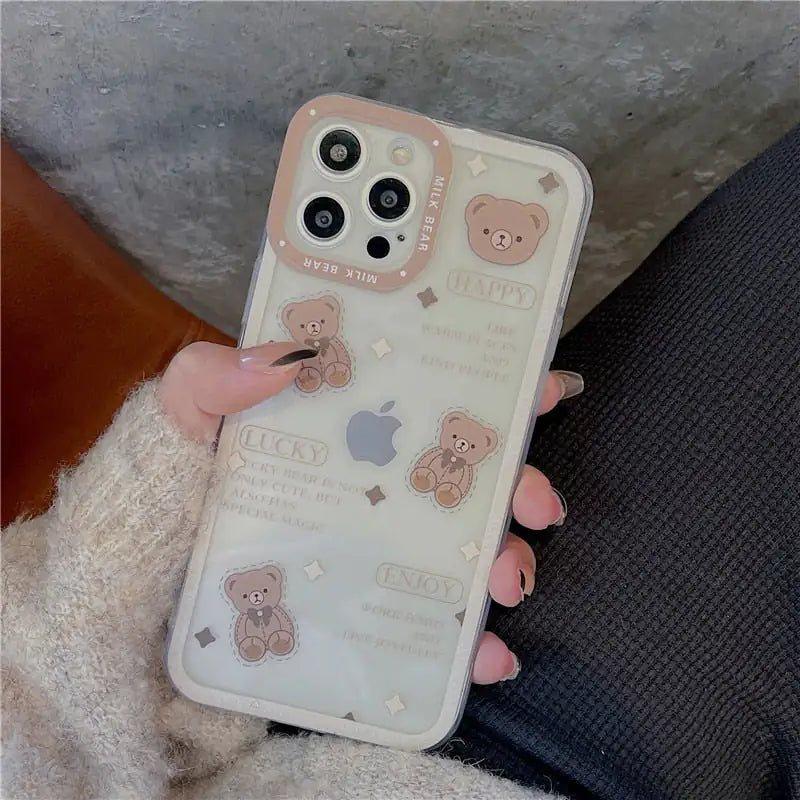 Bear Art Transparent Phone Case^