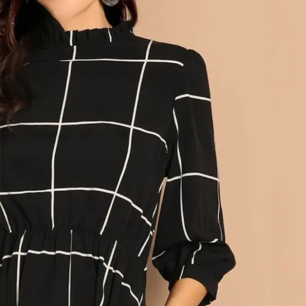 Plaid A-Line Dress 