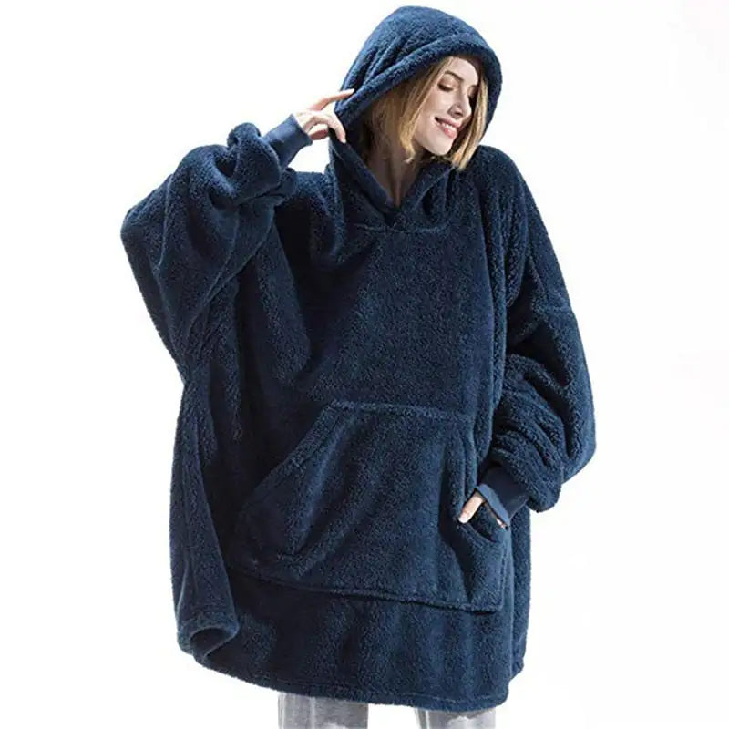 Oversized Fleece Blanket Hoodie 