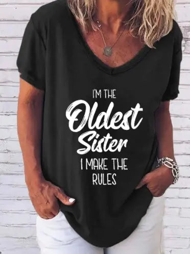 "I'm The Oldest Sister" Print Tee shirt