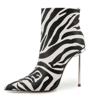 Zebra Print Ankle Boots