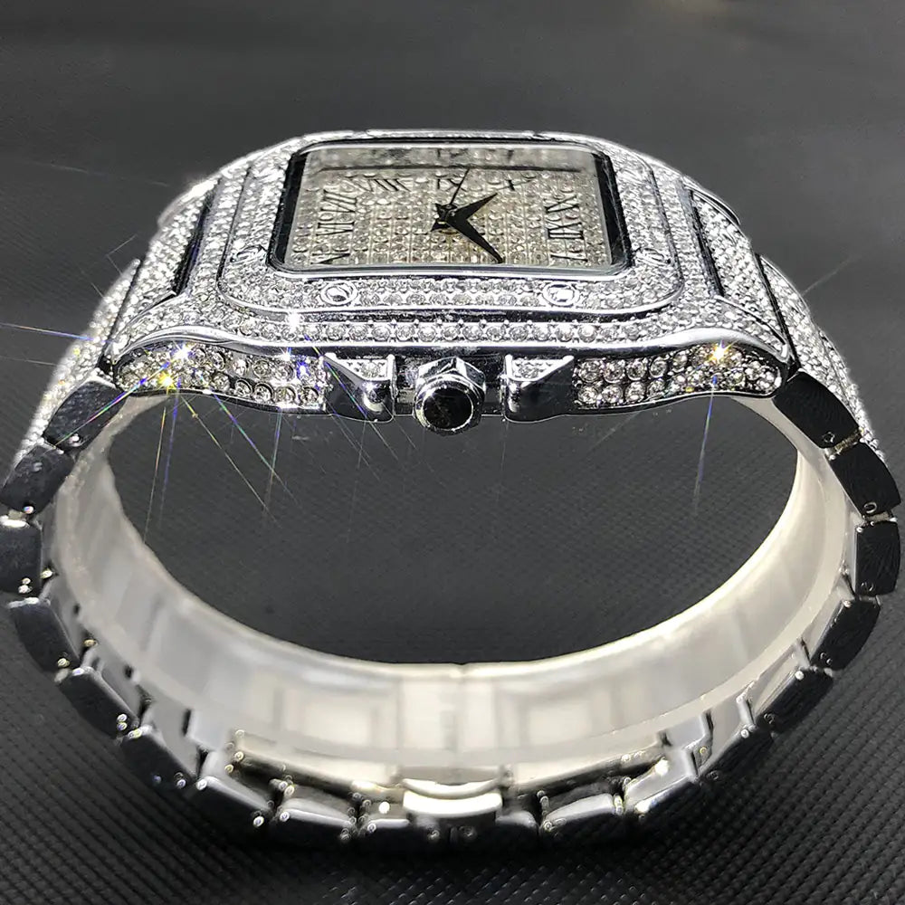 Ice Out Square Watch For Men^