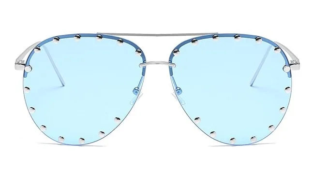 Metal Rivet Pilot Sunglasses 